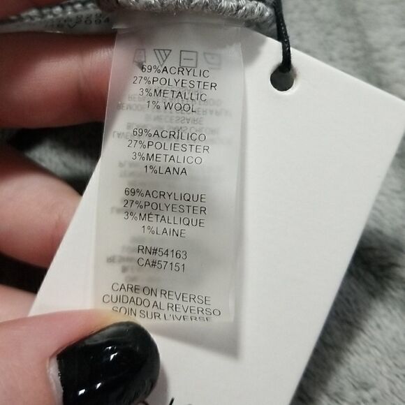Calvin Klein Gray Sparkle Ribbed Cowl Neck Sweater - Picture 4 of 5